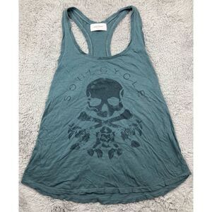 Soulcycle grey skull cross bones muscle tank top